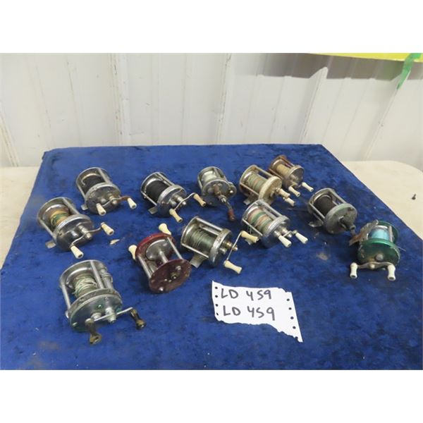 12 Vintage FIshing Reels , Bronson, Pflugger, Great Lakes, Shakespeare