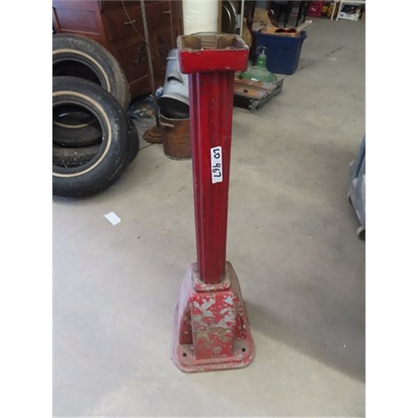 Service Station Metal Stand, Could be for An Air Meter 39" Tall Base 12" x 12" Top is 4.5" X 4.5"