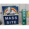 Image 1 : 2 Metal Signs 1) 1984 Mass Site 24" x 30" & !0 Church Rd - 2 Sided 6" x 24"