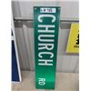 Image 3 : 2 Metal Signs 1) 1984 Mass Site 24" x 30" & !0 Church Rd - 2 Sided 6" x 24"