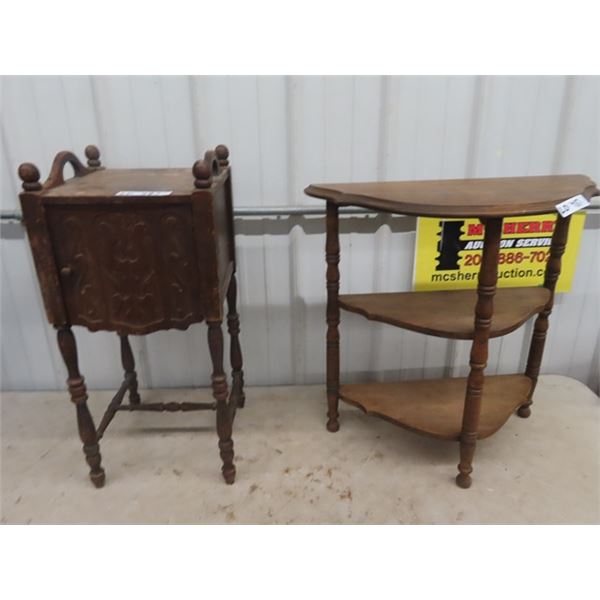 Smoking Stand (Humidor) 27"X 12" x 12" & 1/2 Moon Stand - 3 Tier 24" x 24" x 11"