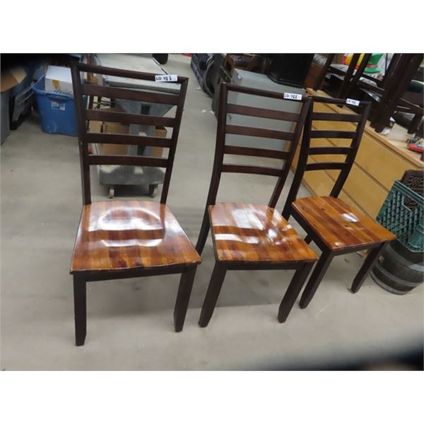 3 Wooden Kitchen Chairs