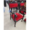 Image 2 : 2 Velvet & Wood Parlor Chairs w Ottoman