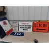Image 1 : 5 Metal Parking Signs, Parking, Detour, Plus More - Biggest Sign is 24" x 18"