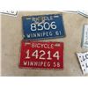 Image 4 : Approx 20 Bicycle License Plates 1970's & 80's w 1958 & 61 Wpg