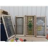 Image 1 : 4 Windows- Stained Glass 42" x 20" & 40" x 19" & 2 Leaded 20" x 40" & 19" x 42"