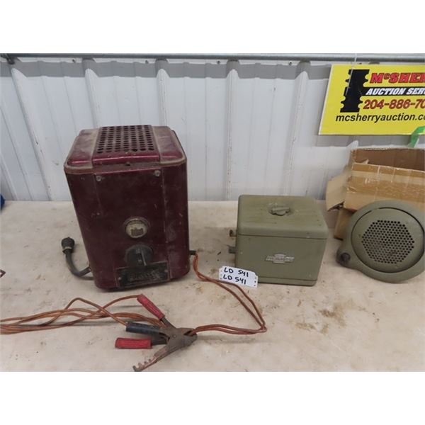 Heyers Old Battery Charger &  Chev Auto Radio- (I believe it to be)