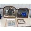 Image 1 : 2 Wooden Framed Mirrors - 1 is 26" x 28" & 1 is 24" X 28" & 2 Pictures