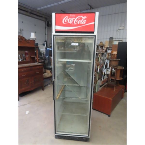 Coca Cola Cooler - SIngle Glass Door 79" x 24" x 31"- Plugged In & Working