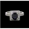 Image 2 : 1.68 ctw Sapphire and Diamond Ring - 14KT White Gold