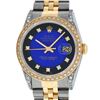 Image 1 : Rolex Mens 2 Tone Blue Vignette Diamond Lugs Datejust Wristwatch