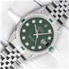Image 2 : Rolex Mens Stainless Steel Diamond Lugs Green Diamond & Emerald Datejust Wristwa