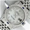 Image 1 : Rolex Mens Stainless Steel Diamond Lugs MOP Diamond & Sapphire Datejust Wristwat