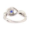 Image 3 : 1.43 ctw Blue Sapphire And Diamond Ring - 18KT White Gold