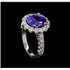 Image 4 : 3.27 ctw Tanzanite and Diamond Ring - 14KT White Gold
