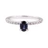 Image 2 : 1.31 ctw Blue Sapphire and Diamond Ring - 14KT White Gold