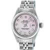 Image 2 : Rolex Ladies 26 Stainless Steel Pink Diamond Oyster Perpetual Datejust Wristwatc