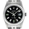 Image 1 : Rolex Mens Stainless Steel 36mm Black Diamond Dial Datejust Wristwatch