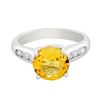 Image 1 : 14KT White Gold 2.50 ctw Citrine and Diamond Ring