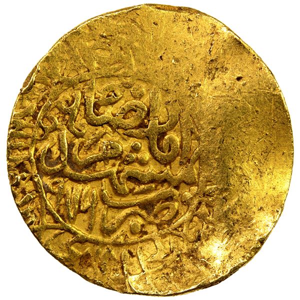 IRAN: SAFAVID: Tahmasp I, 1524-1576, AV 1/2 mithqal (2.27g), Mashhad, AH976. VF