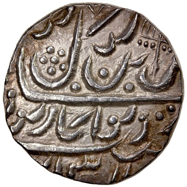 JAMMU: Ranjit Dev, 1842-1880, AR rupee (10.88g), Dar al-Iman Jammun, VS1841 year 28. EF-AU