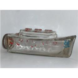 Figural Glass Flask Boat Candy Container Ca. #2187815