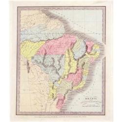Antique Map Brazil South America Burr 1836 #2187838