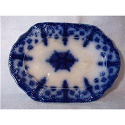 FLOW BLUE PLATTER BY  LSA' or W. E. CORN  #2187880