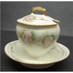 HAND PAINTED CONDIMENT DISH - PINK ROSES #2187953