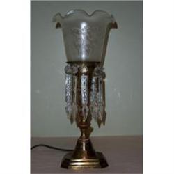 Bradley and Hubbard Small Brass Crystal Lamp #2187992