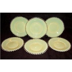 Fenton Glass  Ivory Crest  Set of 6 Plates #2187995