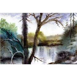 Original watercolor  Forest landscape  #2188002