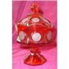 Image 1 : FOSTORIA Coin RUBY Pedestal COVERED Candy DISH #2188265