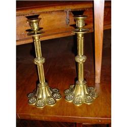 Pair of  French brass candlesticks, Late1800's #2188505