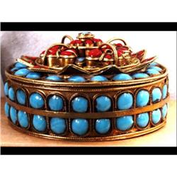Vintage Etruscan Persian Turquoise Large BOX #2188575