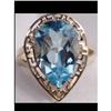 Image 1 : HUGE 3ct BLUE topaz GOLD FABULOUS RING !! #2188577