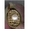 Image 1 : Ring 14k. Tennis Motif. Real Pearl #2188711