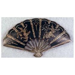 Niello sterling Siam fan pin / brooch #2204523