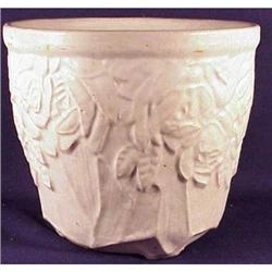 McCoy 6 1/2&quot; white rose urn vase #2204545