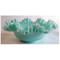 Fenton 10" Silver turquoise bowl  #2204558