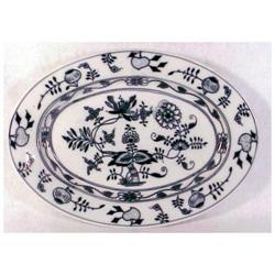 Czechoslovakian blue onion oval platter 12.5" x#2204559