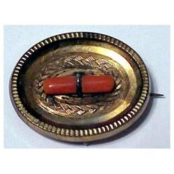Victorian gold filled coral pin #2204561
