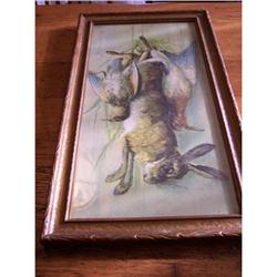 Framed Game Print of Rabbit and Birds #2204665