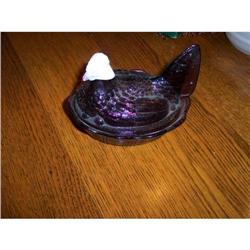 Fenton Hen on Nest Covered Dish/1970s #2205051