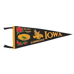 1957 ROSE BOWL PASADENA Felt Pennant * IOWA #2205099