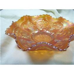 Fenton Peacock and Grape 9" Ruffled Bowl #2205327