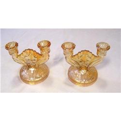 Pair of Iris & Herring Bone Candle Holders #2205407