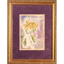 Yellow flowers impressionist watercolor Lewis #2218635