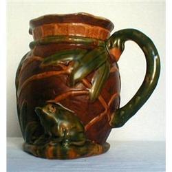 MAJOLICA ART NOUVEAU PITCHER, SIGNED, ENGLAND #2218914