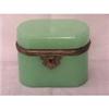 Image 1 : Antique Green Opaline glass Jewelry Box #2219069